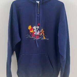 VTG 90s Walt Disney Studios Store Winnie the Pooh & Friends Hoodie Sweatshirt L